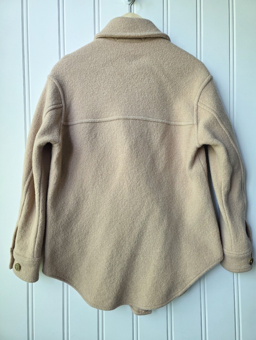 Wilfred Free The Ganna Shirt Jacket Shacket Merino Wool Cream Womens Small - Picture 6 of 9